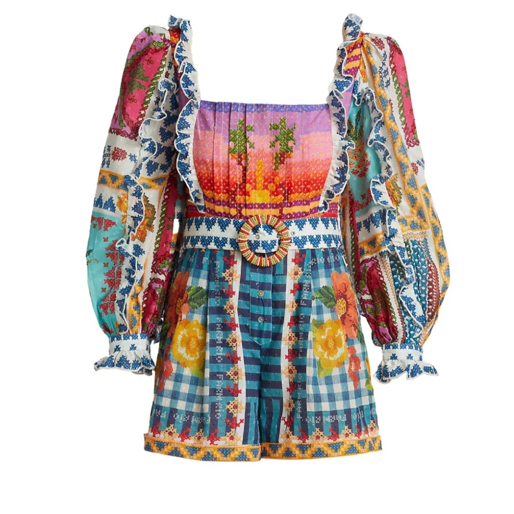 NWT Farm Rio Summer Stitches Romper